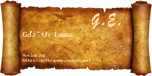 Góth Emma névjegykártya
